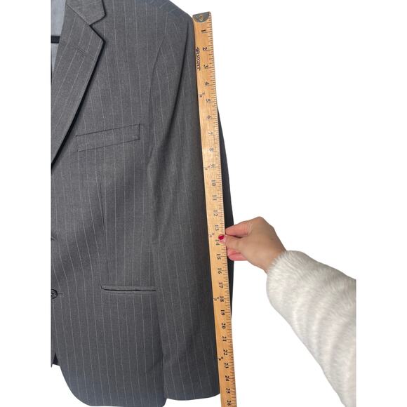 NEW! Banana Republic Men's 40R Classic Pinstripe Blazer Sportcoat Jacket Gray - Picture 9 of 9